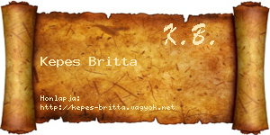 Kepes Britta névjegykártya